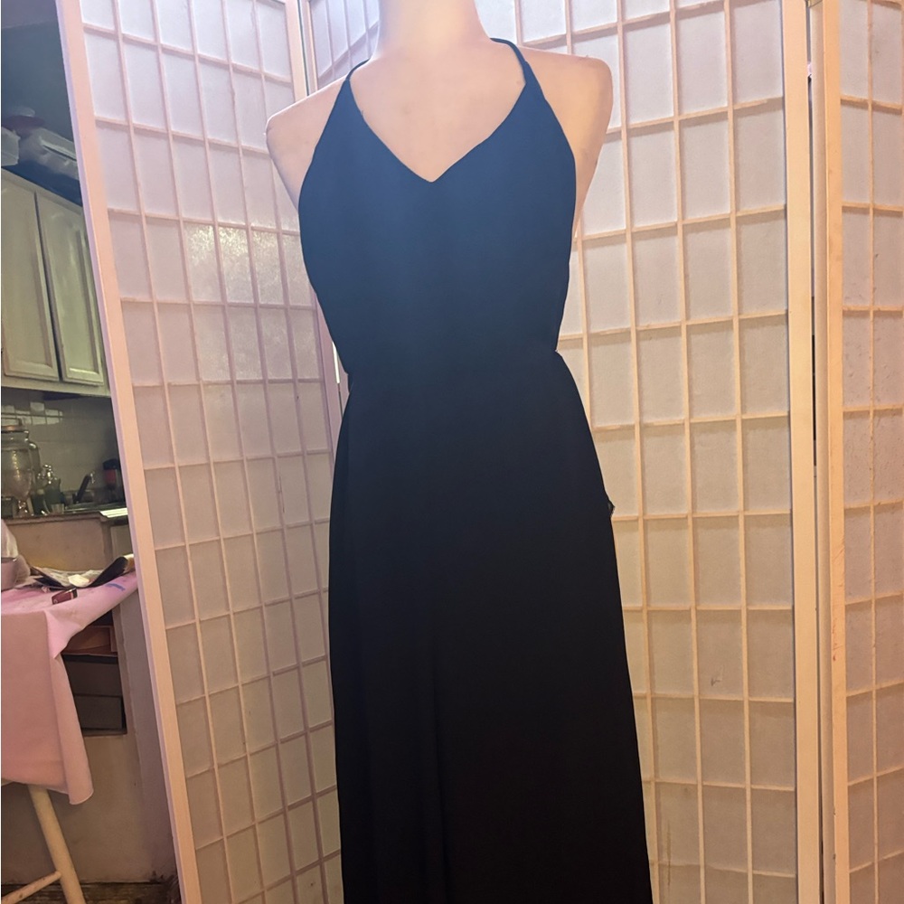 Black shifon jumpsuit